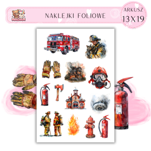 Naklejki Foliowe 13x19 Strażak - Bohater i ratowanie życia MaDam Creative