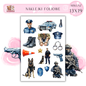 Naklejki Foliowe 13x19 Policjant - Mundur i odwaga MaDam Creative