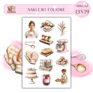 Naklejki Foliowe 13x19 Piekarz - Chleb, bułki i słodkości MaDam Creative