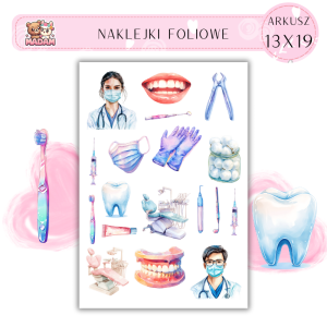 Naklejki Foliowe 13x19 Dentysta - Zęby i uśmiech MaDam Creative