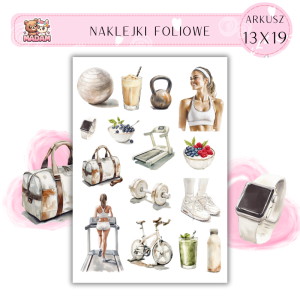 Naklejki Foliowe 13x19 Trener Fitness - Sport i motywacja MaDam Creative