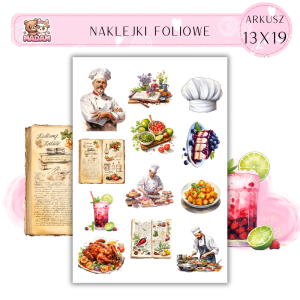 Naklejki Foliowe 13x19 Kucharz - Gotowanie i smak MaDam Creative