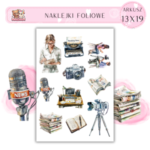 Naklejki Foliowe 13x19 Dziennikarz - Prasa i wiadomości MaDam Creative