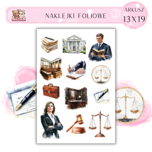 Naklejki Foliowe 13x19 Prawnik - Prawo i sprawiedliwość MaDam Creative
