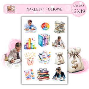 Naklejki Foliowe 13x19 Księgowy - Finanse i liczby MaDam Creative