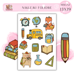 Naklejki Foliowe 13x19 Zwierzęta Leśne Uczniowie - Szkolne klimaty MaDam Creative