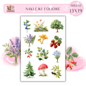 Naklejki Foliowe 13x19 Leśne Kwiaty - Botaniczne inspiracje MaDam Creative