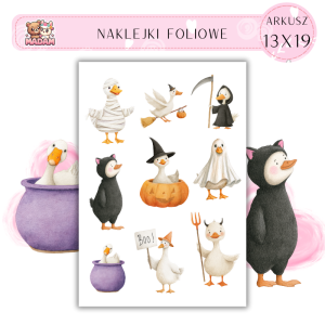 Naklejki Foliowe 13x19 Halloweenowa Gęś - Śmieszny klimat MaDam Creative