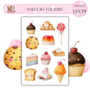 Naklejki Foliowe 13x19 Urocze Słodycze - Kolorowe cukierki MaDam Creative