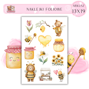 Naklejki Foliowe 13x19 Pszczoły i Miód - Słodki klimat natury MaDam Creative