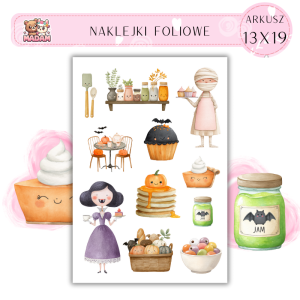 Naklejki Foliowe 13x19 Halloweenowa Piekarnia - Dynie i słodkości MaDam Creative