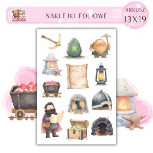Naklejki Foliowe 13x19 Krasnoludy i Mroczne Podziemia - Fantasy klimat MaDam Creative