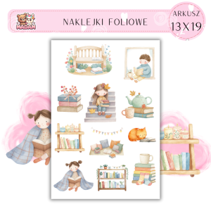 Naklejki Foliowe 13x19 Przytulne Czytanie - Książki i relaks MaDam Creative