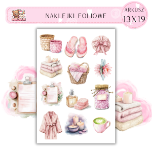 Naklejki Foliowe 13x19 Różowy Dzień w Spa - Relaks i uroda MaDam Creative