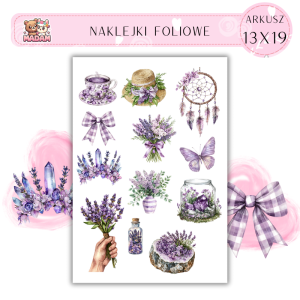 Naklejki Foliowe 13x19 Kwiatowy Rytuał Ametystu - Mistyczny styl MaDam Creative