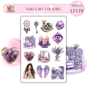 Naklejki Foliowe 13x19 Kwiatowy Rytuał Ametystu 2 - Mistyczne inspiracje MaDam Creative