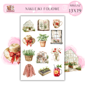 Naklejki Foliowe 13x19 Wiosenny Ogród Domku - Kwiaty i pastelowe barwy MaDam Creative