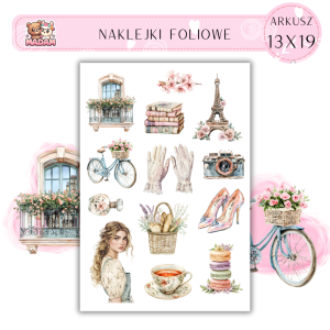 Naklejki Foliowe 13x19 Vintage Paryż - Romantyczne sny MaDam Creative