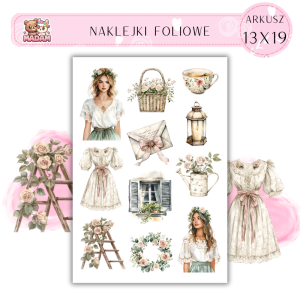 Naklejki Foliowe 13x19 Romantyczny Cottagecore - Rustykalna miłość MaDam Creative