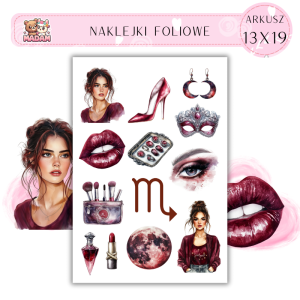 Naklejki Foliowe 13x19 Znak Zodiaku Skorpion - Astrologia i magia MaDam Creative