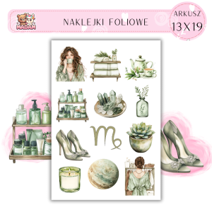 Naklejki Foliowe 13x19 Znak Zodiaku Panna - Delikatność i porządek MaDam Creative