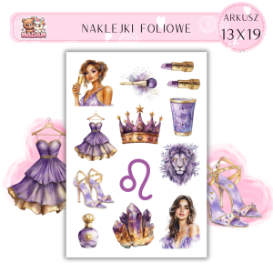 Naklejki Foliowe 13x19 Znak Zodiaku Lew - Siła i blask MaDam Creative