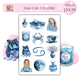 Naklejki Foliowe 13x19 Znak Zodiaku Rak - Intuicja i emocje MaDam Creative