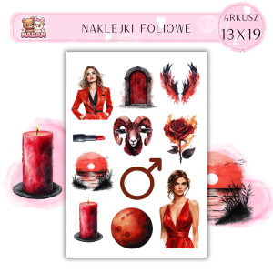 Naklejki Foliowe 13x19 Znak Zodiaku Baran - Ogień i pasja MaDam Creative