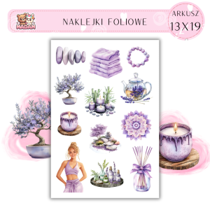 Naklejki Foliowe 13x19 Yoga Purple - Fioletowa edycja relaksu MaDam Creative