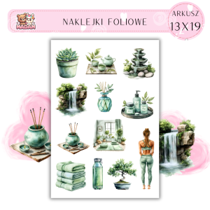 Naklejki Foliowe 13x19 Yoga Green - Zielona harmonia MaDam Creative