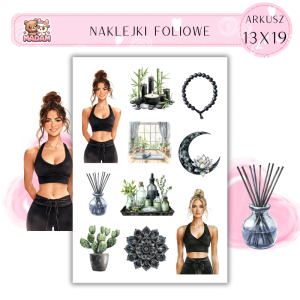 Naklejki Foliowe 13x19 Yoga Black - Klasyczna elegancja MaDam Creative