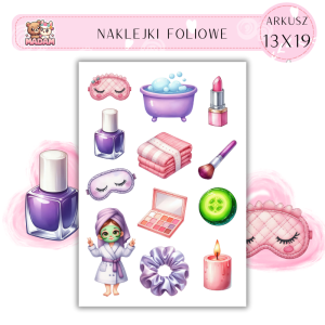 Naklejki Foliowe 13x19 Kawaii Spa Girl 2 – Self-care vibes MaDam Creative