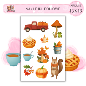 Naklejki Foliowe 13x19 Kawaii Jesień - Przytulny klimat MaDam Creative
