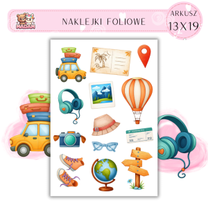 Naklejki Foliowe 13x19 Kawaii Summer Travel - Podróże w uroczym stylu MaDam Creative