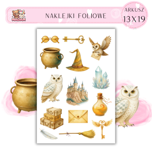 Naklejki Foliowe 13x19 Kawaii Magiczna Szkoła - Urocze czary MaDam Creative