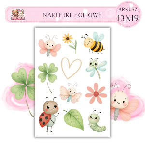 Naklejki Foliowe 13x19 Kawaii Owady - Urocze robaczki MaDam Creative