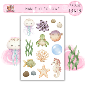 Naklejki Foliowe 13x19 Kawaii Under the Sea - Podwodne przygody MaDam Creative