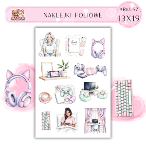 Naklejki Foliowe 13x19 Graczka 2 - Konsola i gry MaDam Creative