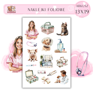 Naklejki Foliowe 13x19 Weterynarz 2 - Zwierzęta i opieka MaDam Creative