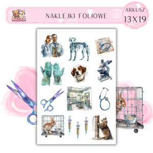 Naklejki Foliowe 13x19 Weterynarz 3 - Zwierzęta i opieka MaDam Creative