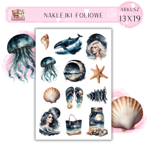 Naklejki Foliowe 13x19 Nocna Plaża - Gwiezdny ocean i niebiański klimat MaDam Creative