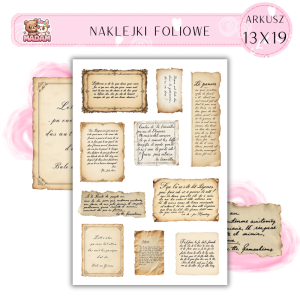 Naklejki Foliowe 13x19 Francuskie Listy Vintage - Retro pisma i elegancja MaDam Creative