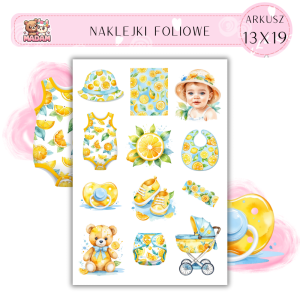 Naklejki Foliowe 13x19 Letnie Cytrusy - Baby Shower i owocowy klimat MaDam Creative