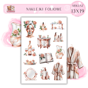 Naklejki Foliowe 13x19 Różowe Złoto - Spa i wellness w eleganckim stylu MaDam Creative