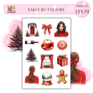 Naklejki Foliowe 13x19 Wesołe i Świetliste Święta - Kolorowe dekoracje MaDam Creative