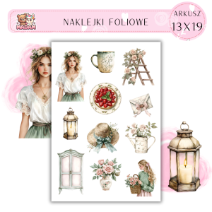 Naklejki Foliowe 13x19 Romantyczne Cottagecore - Kwiaty i sielanka MaDam Creative