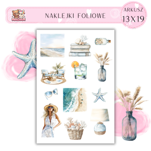 Naklejki Foliowe 13x19 Letnia Bryza - Plaża, wiatr i słońce MaDam Creative