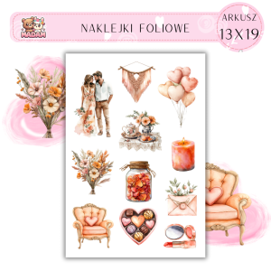 Naklejki Foliowe 13x19 Romantyczne Walentynki Boho - Miłość i artystyczny klimat MaDam Creative