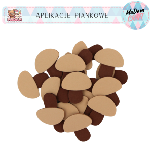 Aplikacje piankowe grzyby jasne 4 cm 18 sztuk Jesień, MaDam Creative