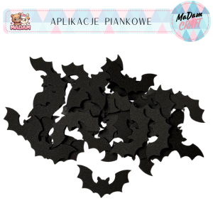 Aplikacje piankowe nietoperze 5 cm 35 sztuk Halloween, MaDam Creative